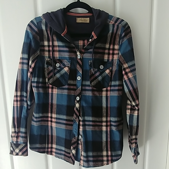 womens hooded flannel jacket